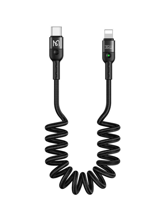 Cable Retráctil USB C a Lightning Carga Rápida 36W