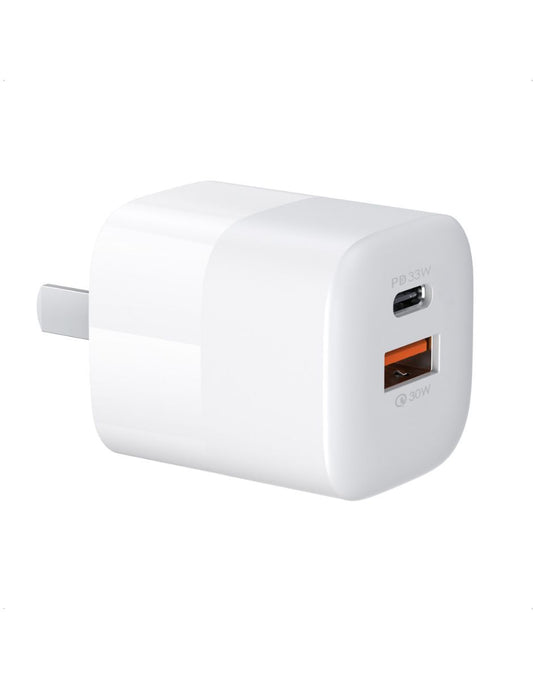 Mini Cubo de Carga Rápida USB A y Tipo C 33W Blanco