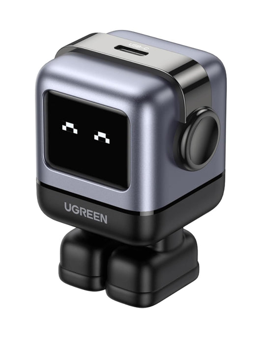 UGREEN Cargador Nexode 30W Tipo C Carga Rápida GaNRobot con Pantalla de Carga Gris