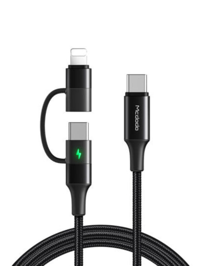 Cable 2 en 1 de Carga Rápida Tipo C y Lightning 60w
