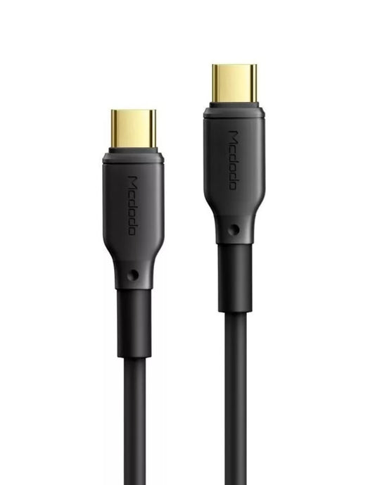 Cable PD Tipo C a Tipo C 100w con Chapa de Oro 1.2m Blanco