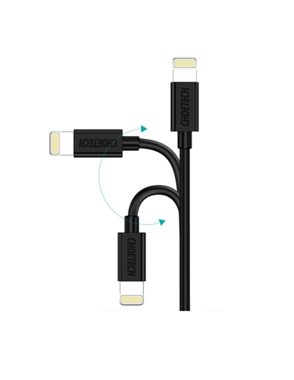 Cable Choetech USB a Tipo Lightning Negro