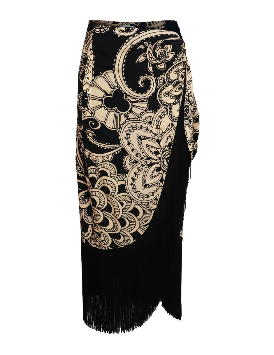 FALDA MIDI CON FLECOS TYRA