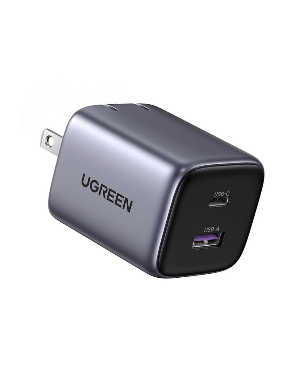 Cargador 2 en 1 de 35W Ugreen Nexode 1 Usb-C, 1 Usb-A de Carga Rápida