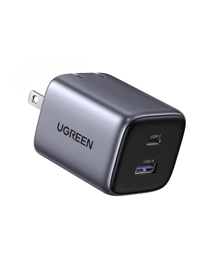 Cargador 2 en 1 de 35W Ugreen Nexode 1 Usb-C, 1 Usb-A de Carga Rápida