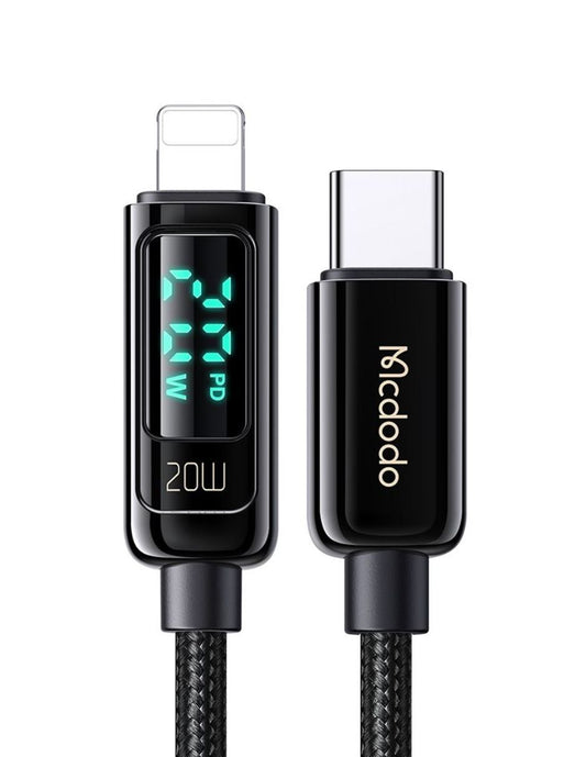 Cable USB Tipo C a Lightning con Pantalla Digital 1.2m