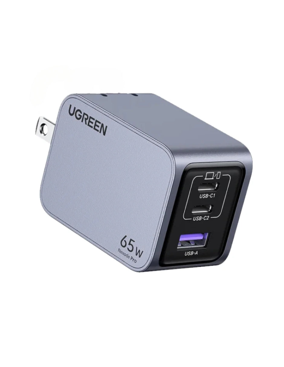 Cargador Ugreen Nexode Pro 2 Usb-C, 1 Usb-A 65W de Carga Rápida2