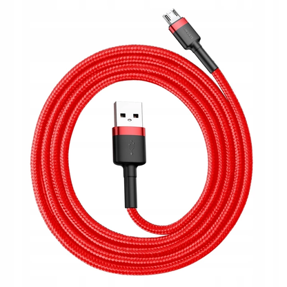 Cable Micro Reforzado Carga Rápida Uso Rudo 2 Metros-Rojo