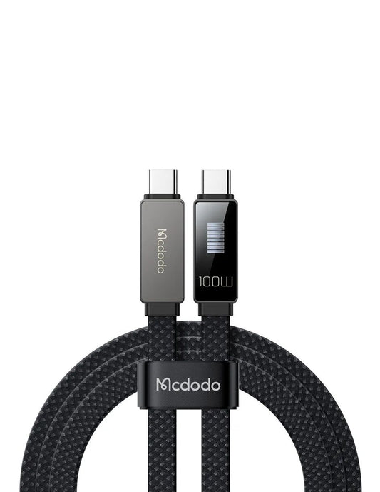 Cable Plano USB C a USB C 100W con LED de estatus de Carga
