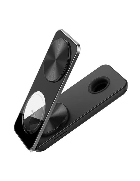 Cargador magnético inalámbrico plegable 3 en 1 con soporte Negro