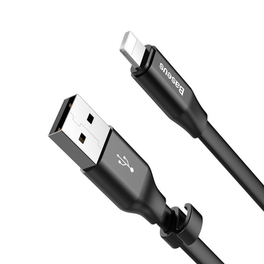 Cable Lightning Corto Carga Rápida Transmisión Datos 23cm-Negro