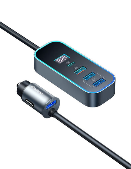 Multicontacto para Auto con 4 Puertos USB y 1 USB-C 107W