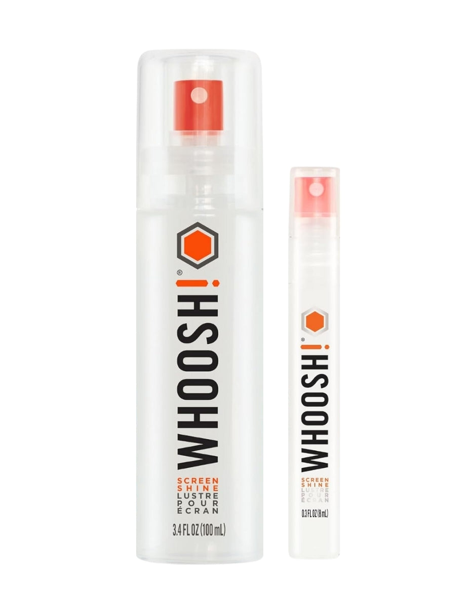 KIT de Limpieza para Pantallas Woosh! Limpiador 100 ml + Limpiador 8 ml + 2 paños de micro fibra