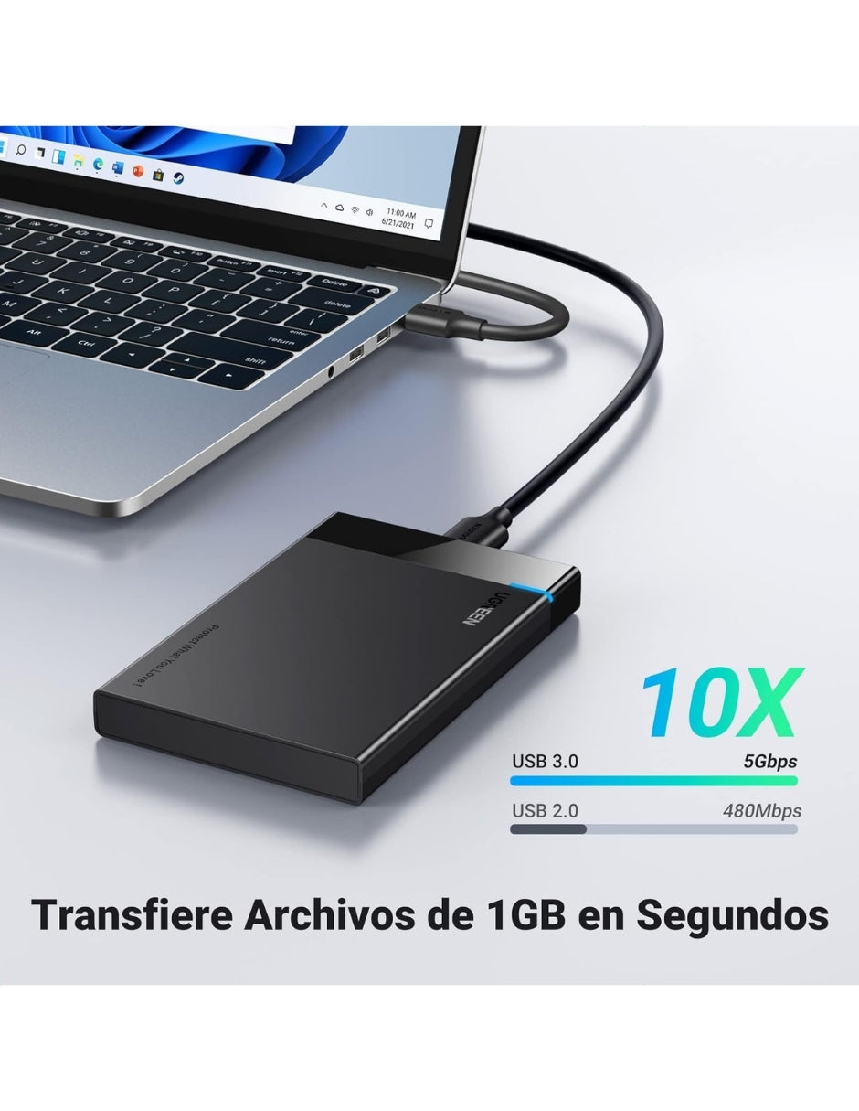 UGREEN Carcasa para Disco Duro USB 3.0 con UASP 2.5'' Negro