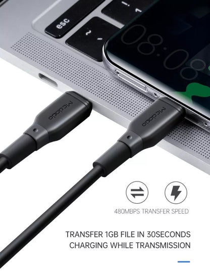 Cable PD Tipo C a Tipo C 100w con Chapa de Oro 1.2m Blanco