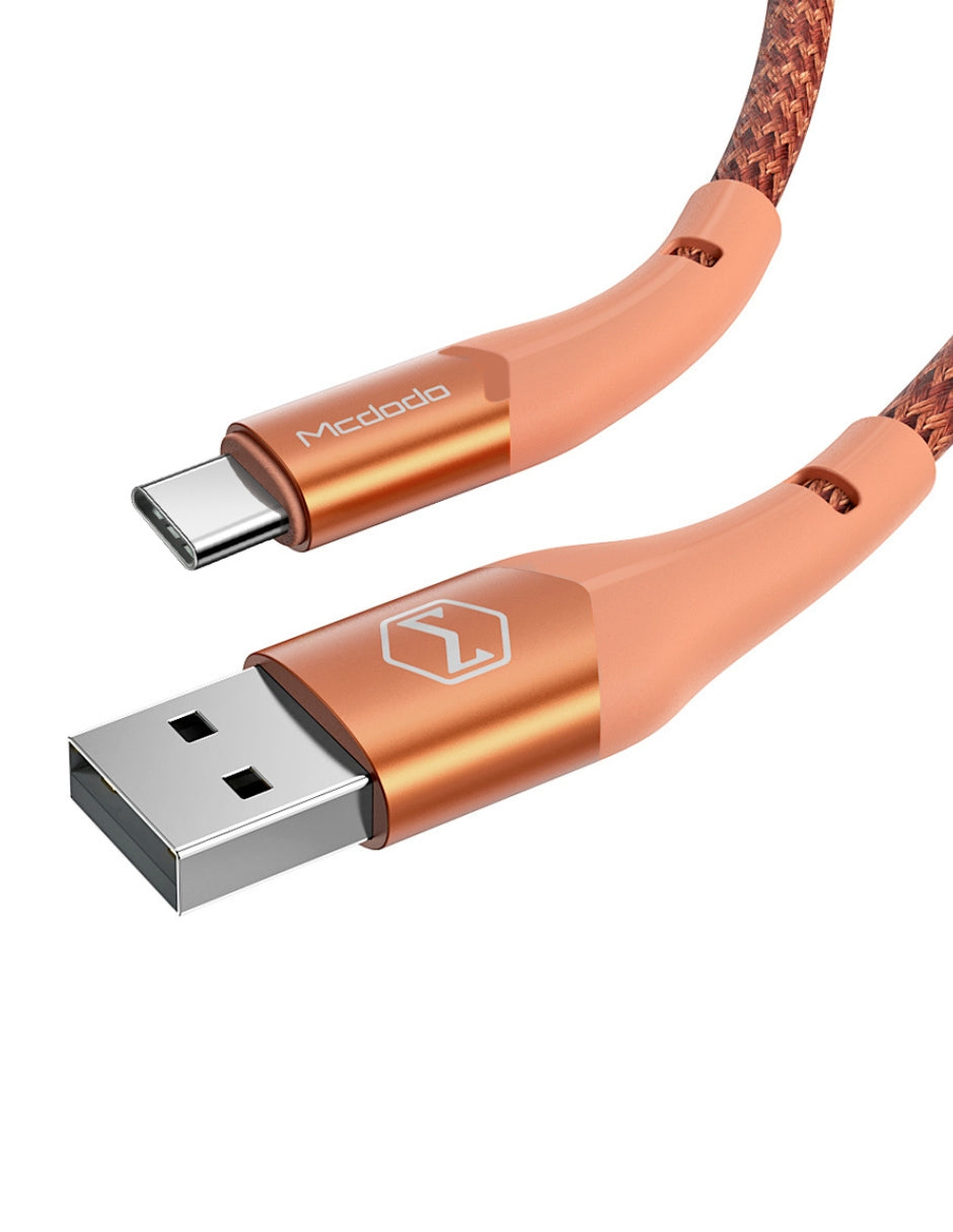 Cable Tipo C con Indicador LED Carga Rápida 1m Coral
