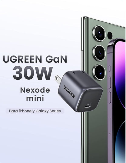UGREEN Nexode Mini Cargador USB C 30W GAN Gris