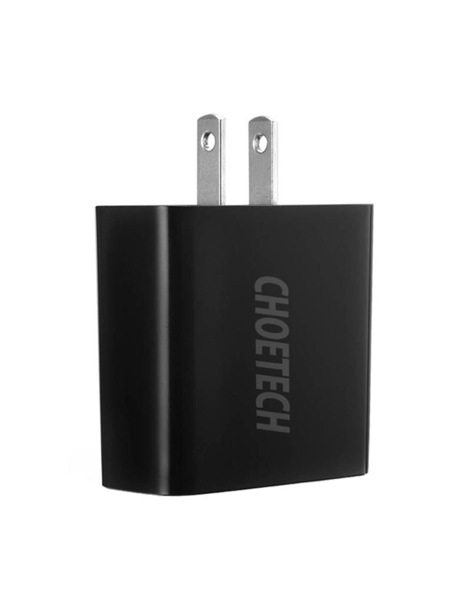 Cargador de Pared USB Triple con Carga Rapido PD Negro