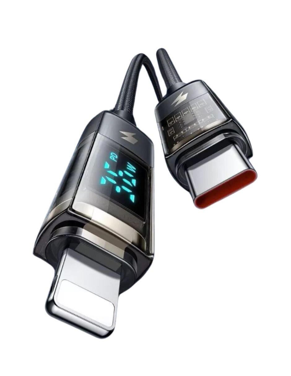 Cable Transparente USB C a Lightning con Auto Apagado