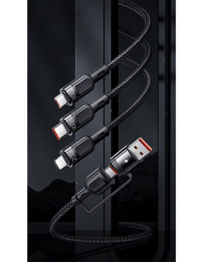 Cable de carga 3en2 Multi USB carga rápida 100W Máx. PD 6A