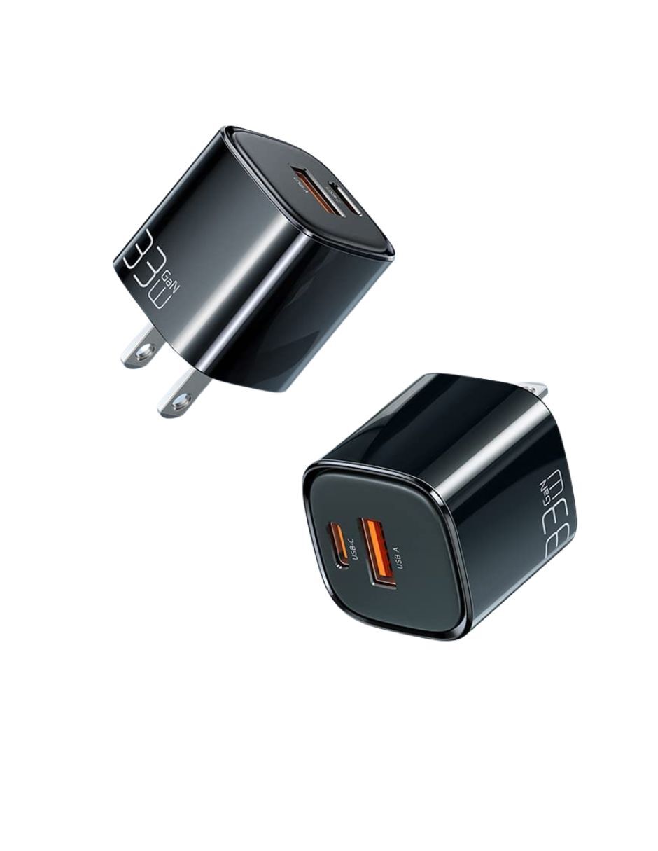 Mini Cubo de Carga Rápida USB y PD de 33W Negro