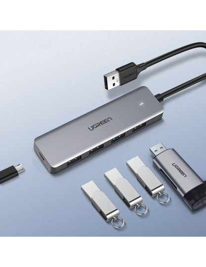 UGREEN HUB USB-A a 4 Puertos USB-A 3.0 Gris