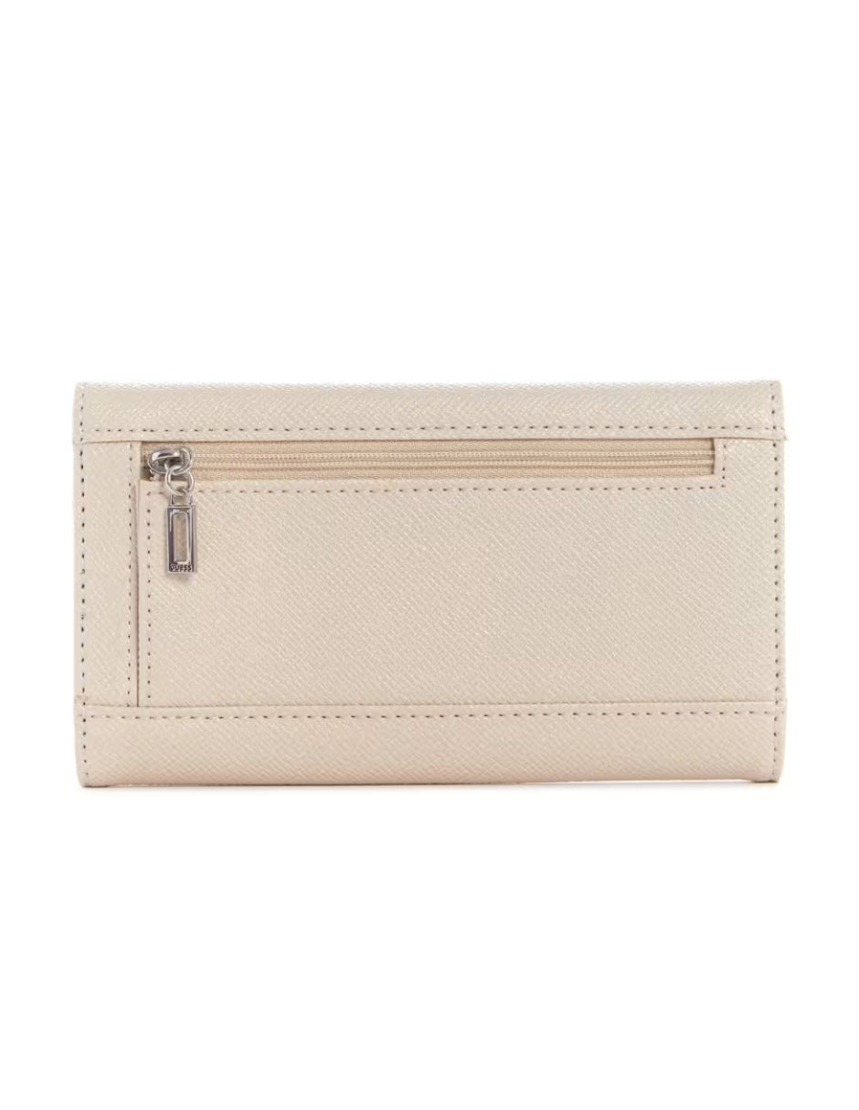 Cartera Guess Glitter Slim Clutch Beige