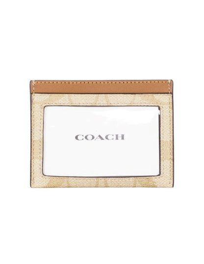 Tarjetero Coach Signature Slim Id Card Case Khaki