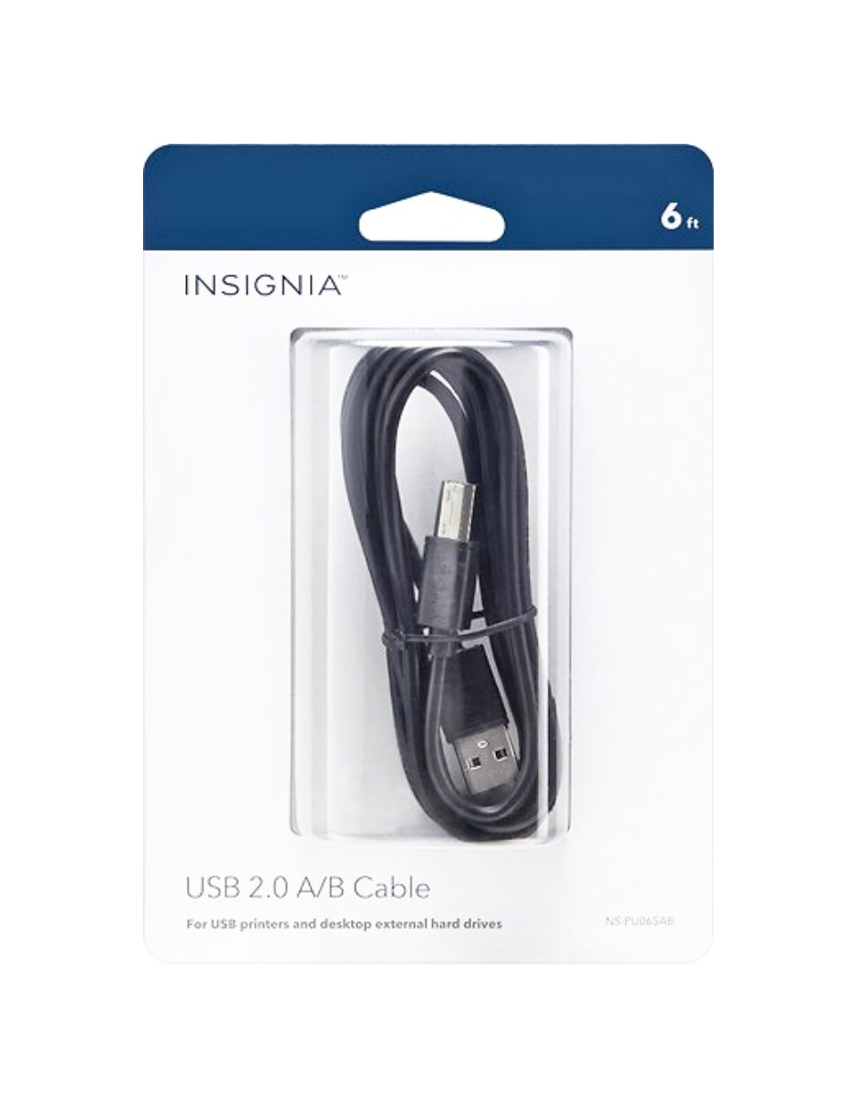 Cable USB A 2.0 macho a USB B macho Insignia de 1.8m color negro