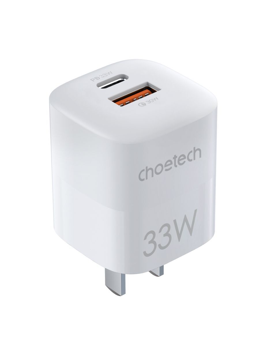 Mini Cubo de Carga Rápida USB A y Tipo C 33W Blanco