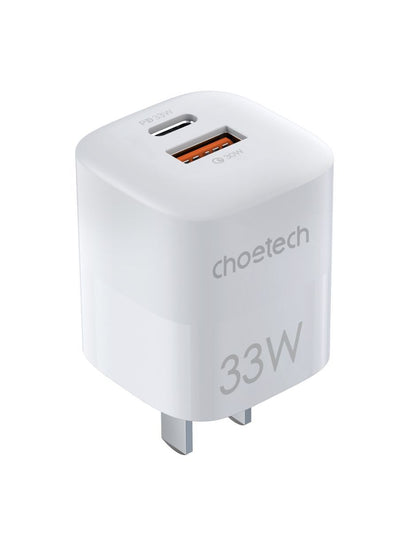 Mini Cubo de Carga Rápida USB A y Tipo C 33W Blanco