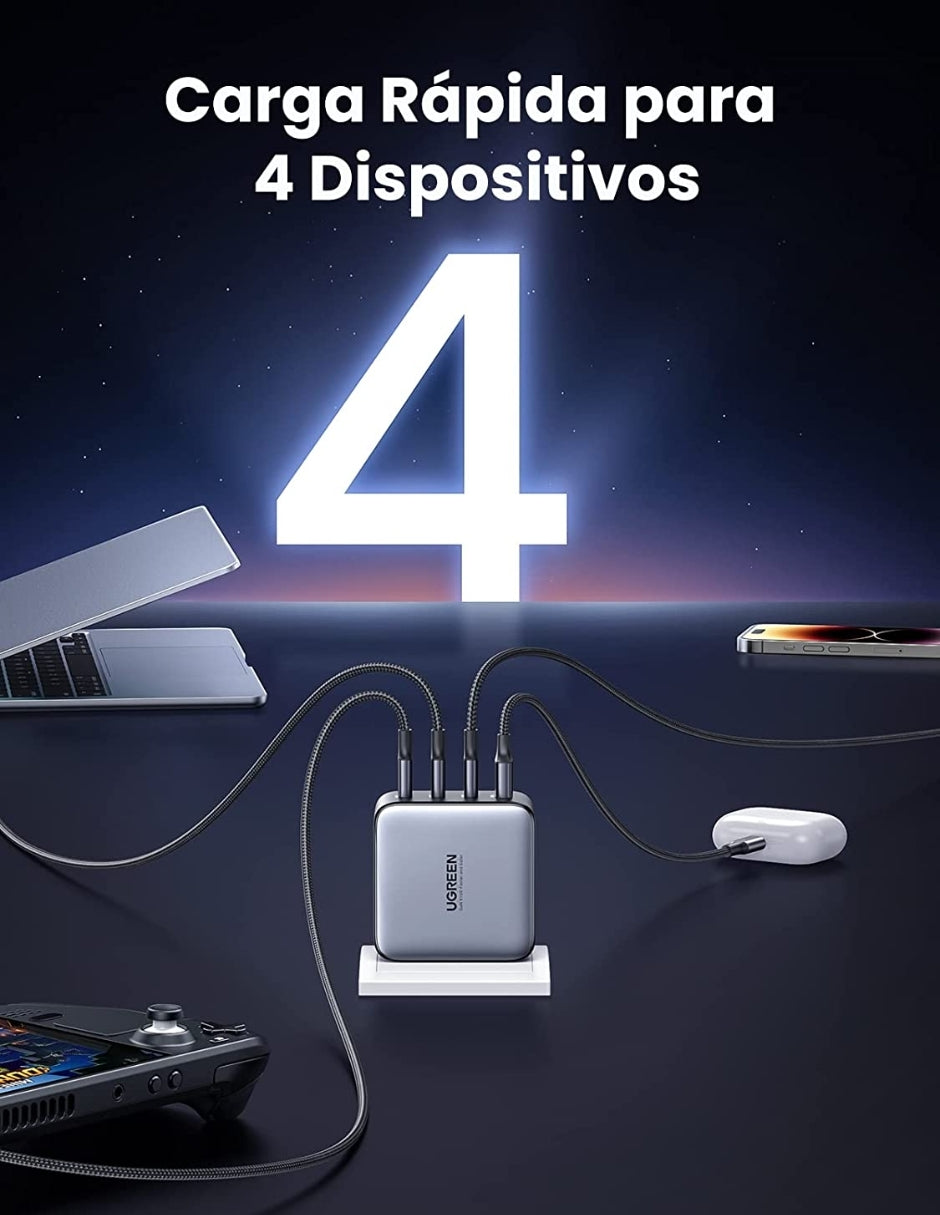 UGREEN Cargador 4 Puertos GaN 100W Carga Rápida