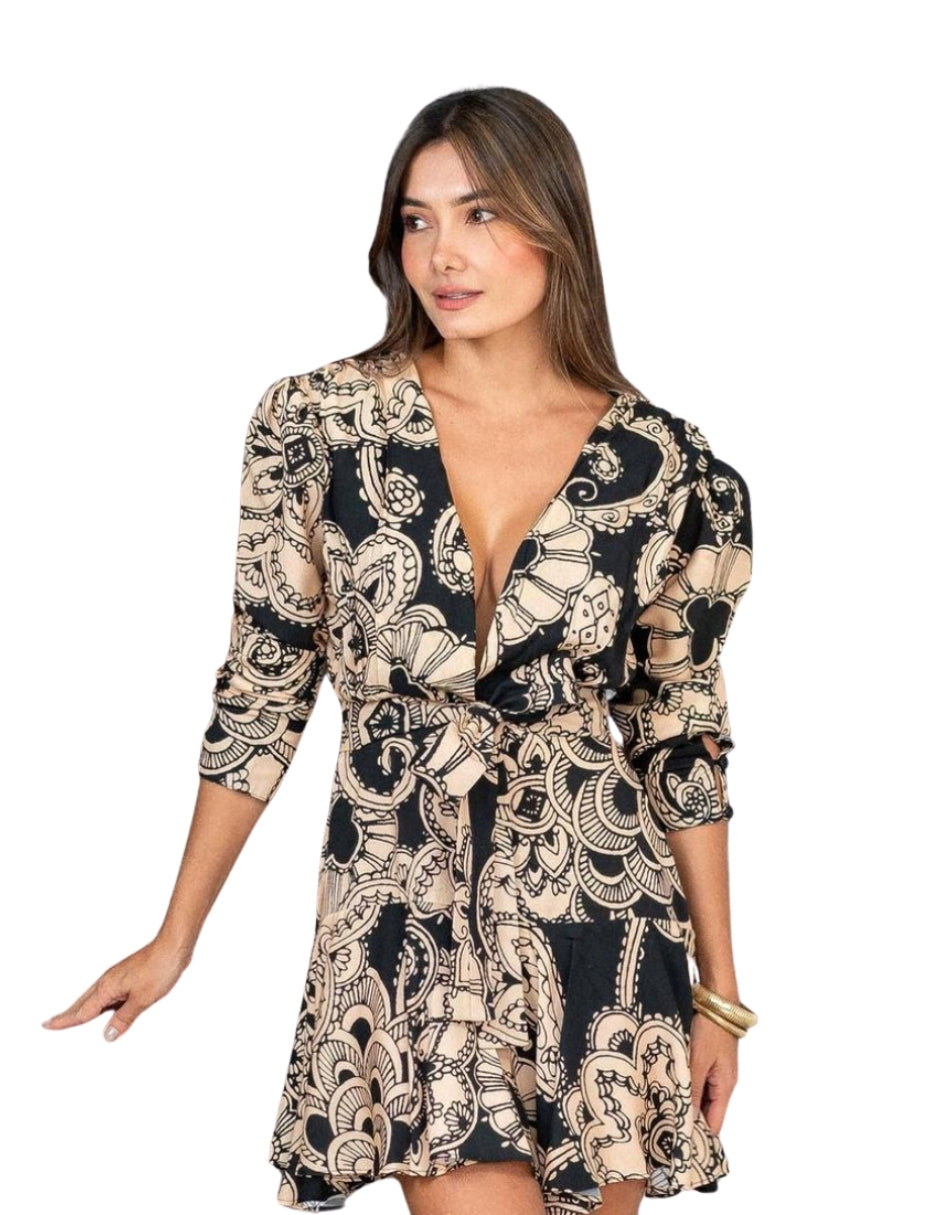 Vestido corto manga larga Tyra