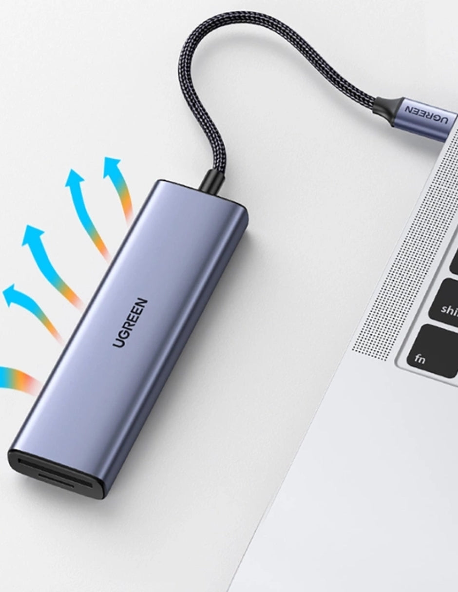 Hub 6 en 1 Ugreen USB-C a 1 HDMI, 3 USB A, 2 SD/TF 5Gbps