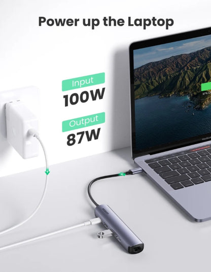 UGREEN HUB 5 EN 1 TIPO C A USB 3.0, USB C, HDMI Y LECTOR DE MEMORIA