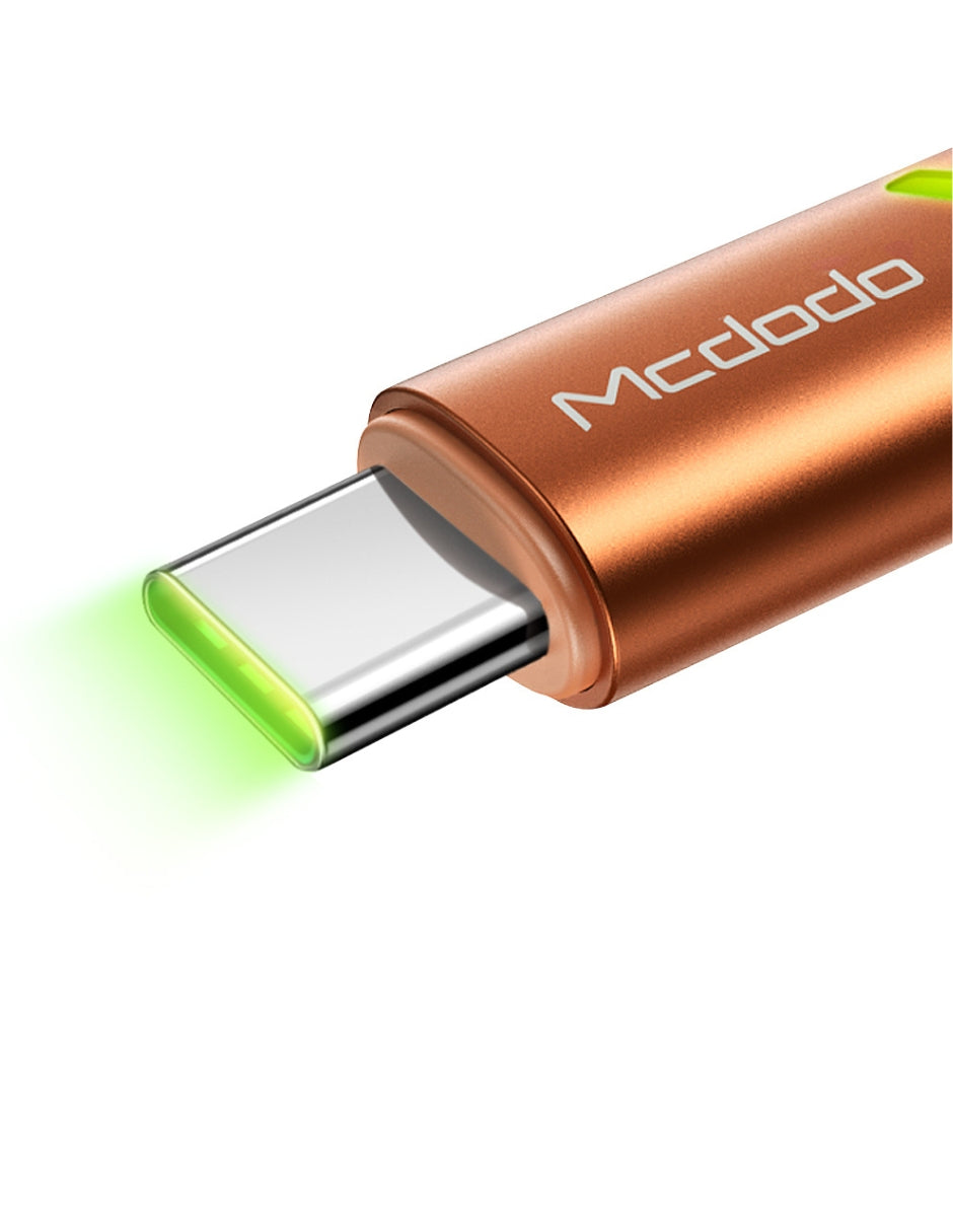 Cable Tipo C con Indicador LED Carga Rápida 1m Coral