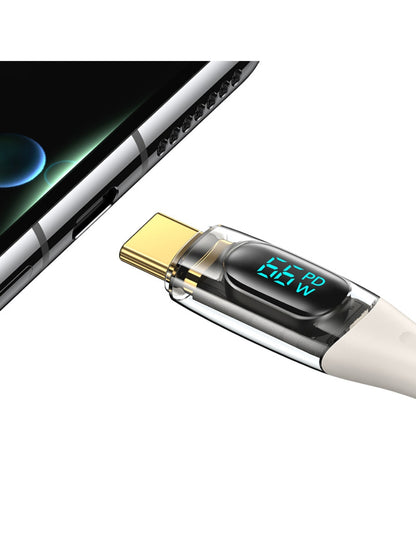 Cable Tipo C USAMS 66W PD 1.2m Transparente