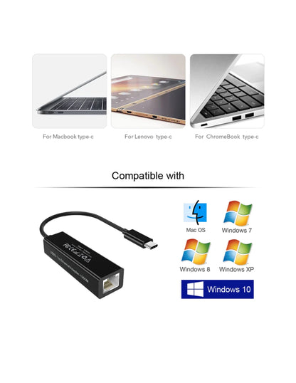 Adaptador USB C a Ethernet Negro