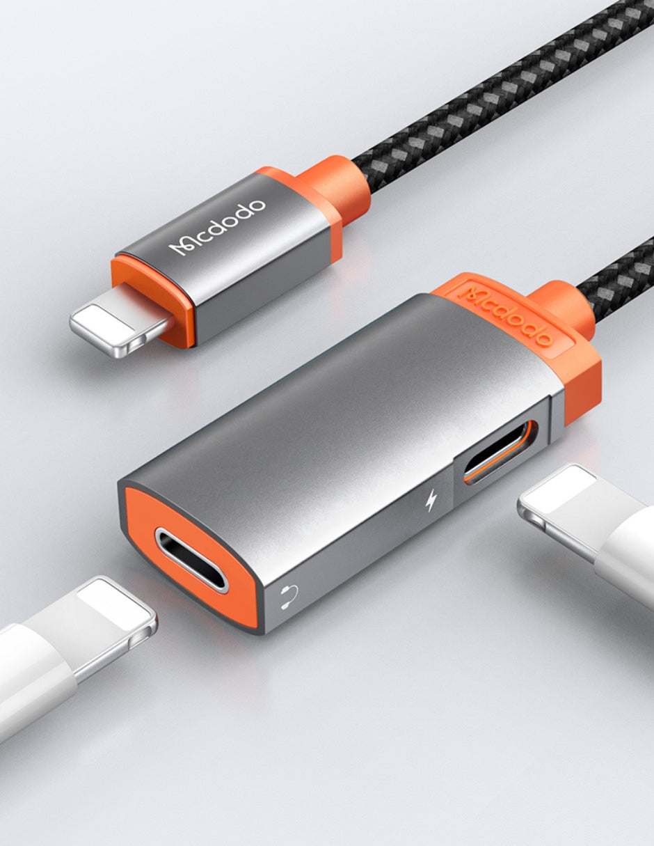 Adaptador Lightning 2 en 1 Carga y Transmite Audio