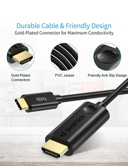 Adaptador HDMI a Tipo C 1.8m Negro