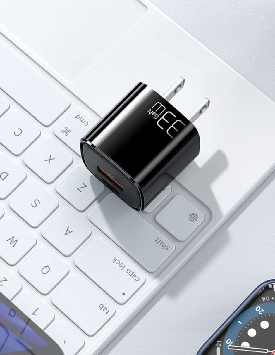 Mini Cubo de Carga Rápida USB y PD de 33W Negro