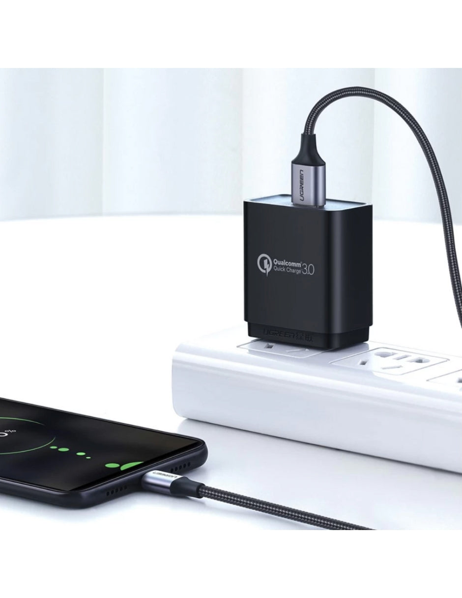 Cable USB A a Micro USB Ugreen 480 Mbps Reforzado de 1 m color negro