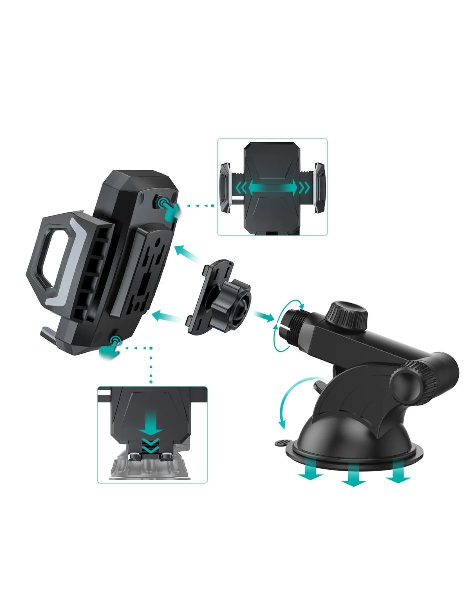 Soporte para Auto con Cargador Inalámbrico de 15W