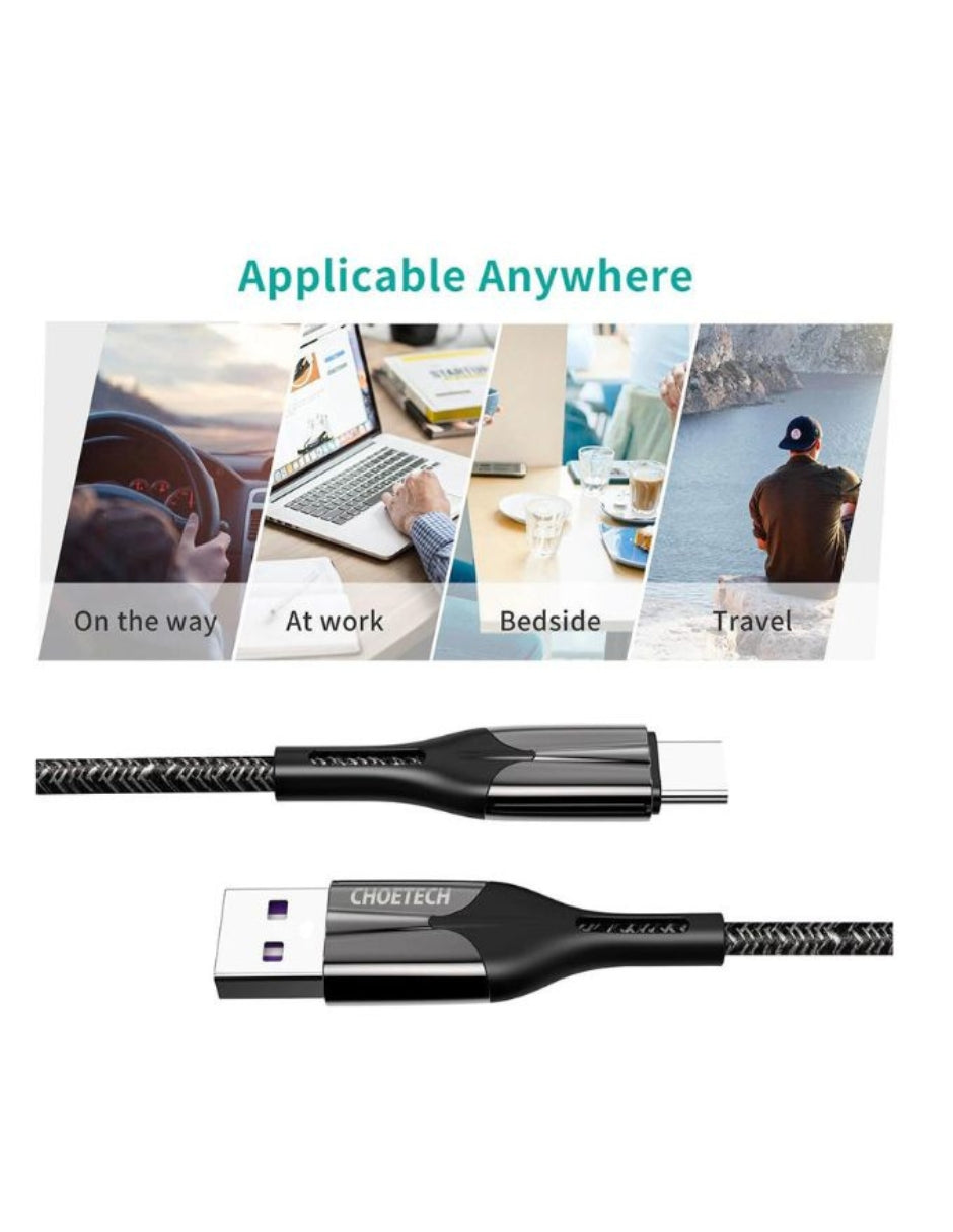 Cable Tipo C de Super Carga Rápida 1.2m Negro