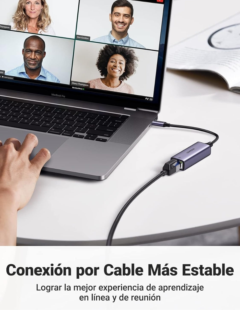 UGREEN Adaptador USB C a Ethernet, Gigabit 1000Mbps
