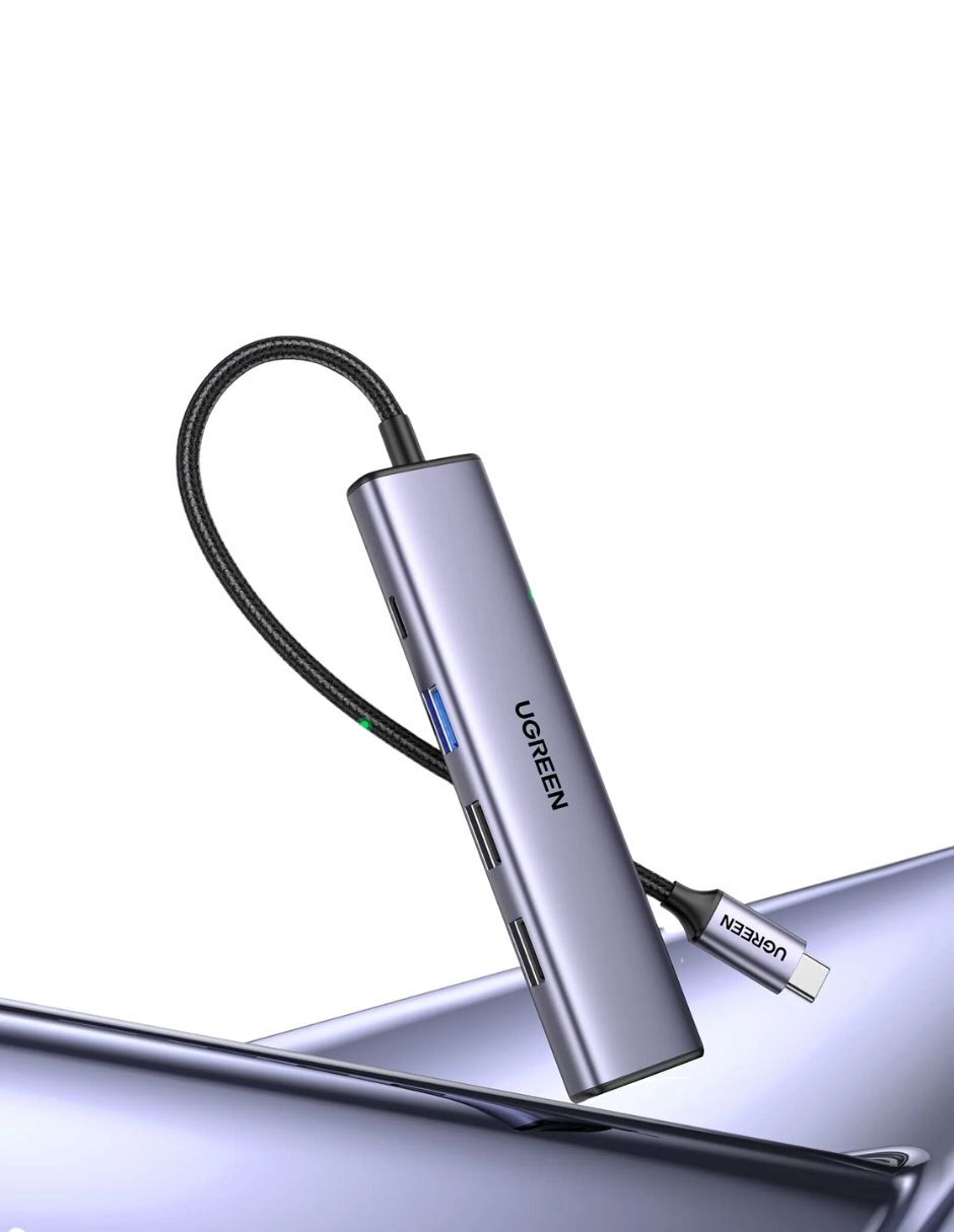 UGREEN HUB 5 en 1 Tipo C a USB 3.0, USB 2.0, HDMI, PD Gris