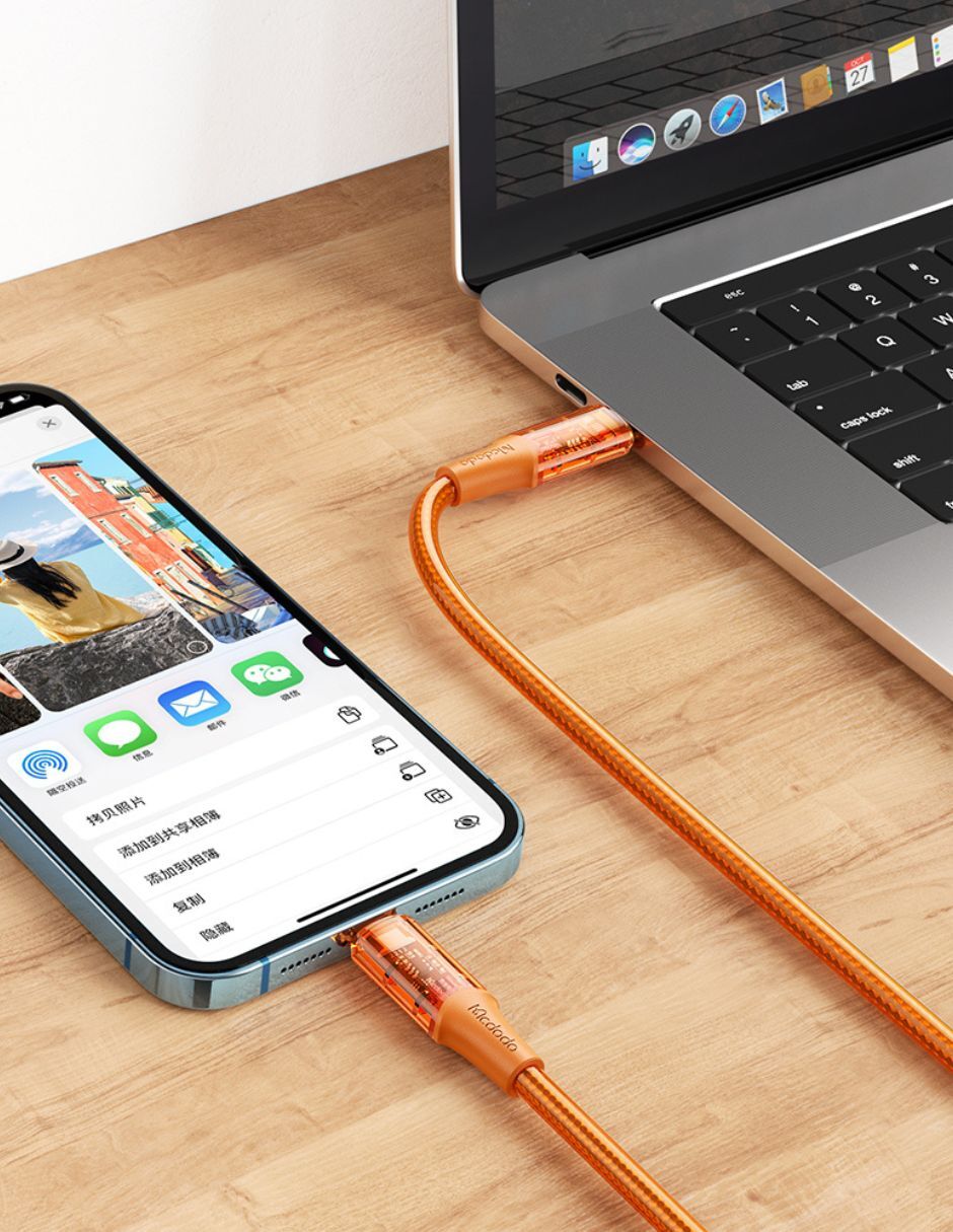 Cable de Carga Rápida 36W USB C a Lightning 1.2 m