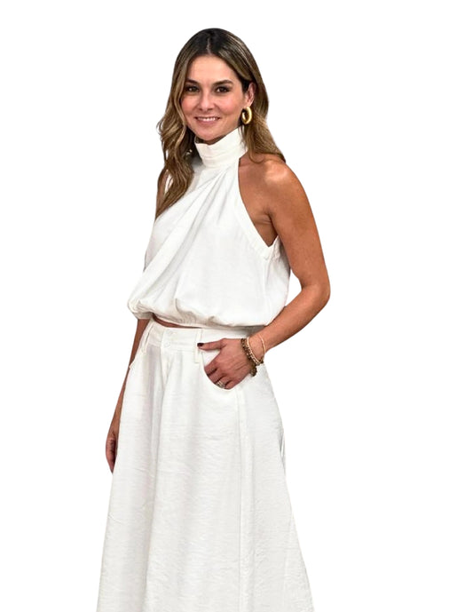 Blusa cuello halter asimétrica Behla