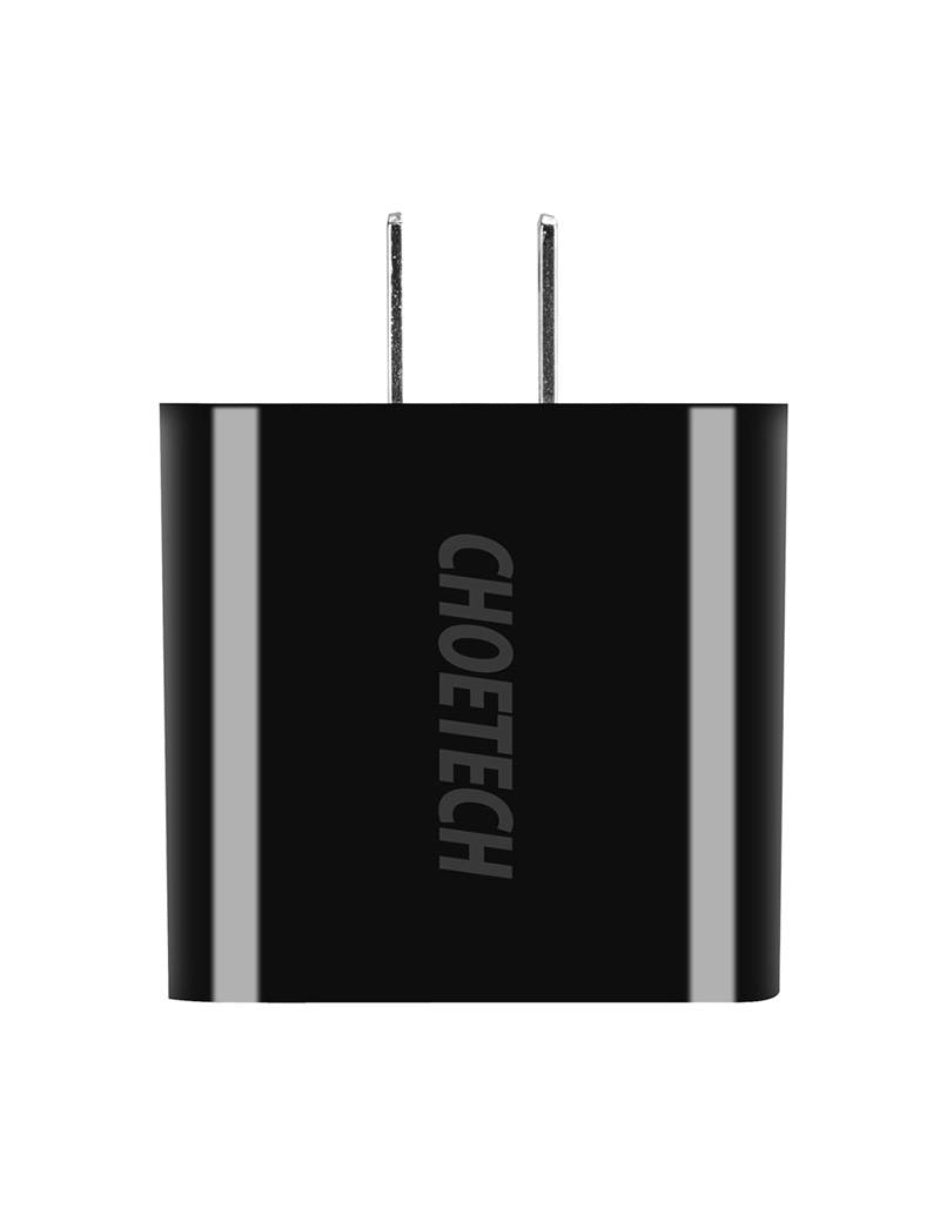 Cargador de Pared USB Triple con Carga Rapido PD Negro