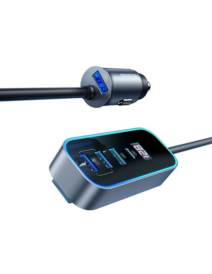 Multicontacto para Auto con 4 Puertos USB y 1 USB-C 107W